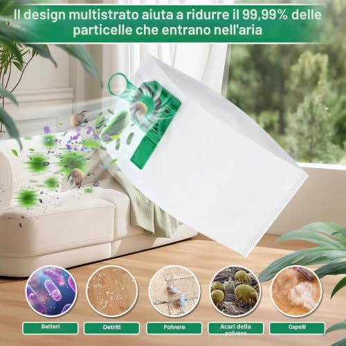 15 Bags Kobold vk140 vk150, with 2 Filters + 2 Brushes + 6 Scented Discs, Accessory Set Kobold vk140, Easy Installation, Anti-Allergic