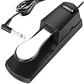 UPELLA Universal Sustain Pedal for Digital Piano, Keyboard, Synthesizer, Controller, MIDI and More (Silver Style 1)
