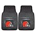 FANMATS 8893 Cleveland Browns 2-Piece Heavy Duty Vinyl Car Mat Set, Front Row Floor Mats, All Weather Protection, Universal Fit, Deep Resevoir Design