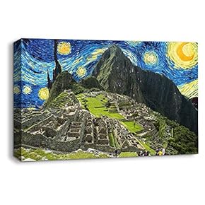 Van Gogh Starry Night Painting Artwork for Home Framed