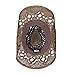 Brown Boho Hip Cowgirl Hat, Lace-Look Straw w/ Raffia Band - Shapeable Brim