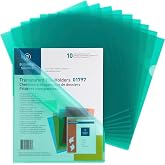 Business Source Green Transparent Poly File Holders