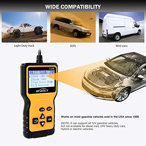Manfiter OBD2 Scanner Auto Car OBDii 2 Code Reader Diagnostic Scan Tool Check Engine Light Trouble Codes Vehicle