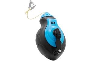 OX Tools Pro Aluminum Body Chalk Reel 6x Gear with Kevlar Reinforced Line | Strong Thick Bold Chalk Line | Chalk Line Tool | Chalk Box | KEVLAR line