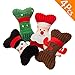 Homimp Christmas Plush Dog Bone Chew Toy with Squeaker 4 Pcs - Corduroy Durable Soft Toys Set for Puppy Dogs Training Fun