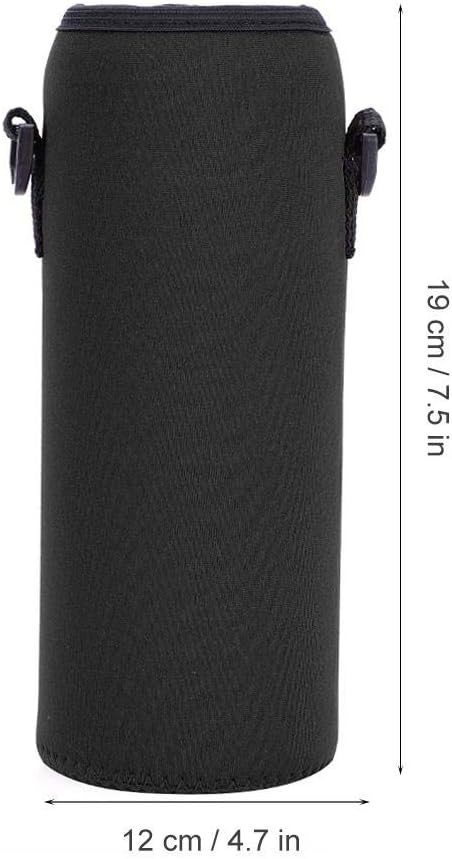 Dilwe VGEBY 1000ml Water Bottle Insulator Sleeve, Neoprene Carrier Pouch with Adjustable Strap for Gym Cycling Hiking(Black) - Image 4