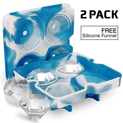 Ice Cube Trays with Lids, DiamondShaped Silicone BPAFree (2pack