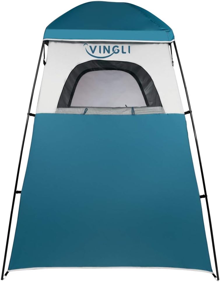 VINGLI 6.7FT Shower Tent, Changing Room Tent for Portable Toilet, with Mesh Floor and Carrying Bag, Lightweight & Sturdy, Perfecr for Camping, Boat, Dressing Outdoor or Indoor: Sports & Outdoors