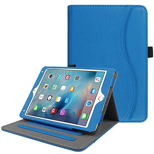 Fintie iPad Mini 4 Case [Corner Protection] - [Multi-Angle Viewing] Folio Smart Stand Protective Cover with Pocket, Supports Auto Wake/Sleep for Apple iPad mini 4 (2015 Release), Royal Blue