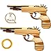 2 Pack Rubber Band Gun Toy Wood and Handmade Toy Gun Easy Load 50 Rubber Bands Per Set