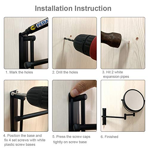 Lansi 10x Magnifying Wall Mounted Makeup Mirror,10X Magnification