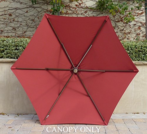 Formosa Covers 9ft Umbrella Replacement Canopy 6 Ribs in Brick Red (Canopy Only)
