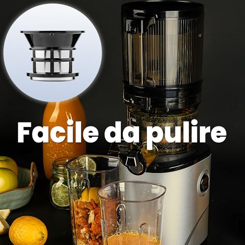 Kuvings Estrattore AUTO8, Spremiagrumi e Centrifuga - Lenta e facile da pulire, capacità 2L, motore da 200W ideale per frutta, verdura e smoothies.(Nero)_KHS-860SE