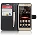 Huawei Y5II Case, Huawei Y5 2 Case, Starhemei Slim Flip Pu Leather With Stand [Card Slot],Wallet Phone Case Cover For Huawei Y5II/Huawei Y5 2 Smartphone (Wallet-Black)