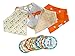 Baby Bandana Drool Bib Kit by Tiny Stars - 4 Pack of Girl Absorbent Cotton/Fleece Snap-On Bibs with 12 Baby Monthly Stickers. Great for Infant Boys and Girls – Great Baby Gift!