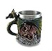 Zeckos Gothic Dragon Resin Tankard Mug w/Stainless Steel Insert and Celtic Knot Work Accents 4.5 Inches High