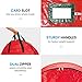 ZOBER Christmas Wreath Storage Container - 30 Inch Wreath Bag for Artificial Wreaths - Dual Zippered Wreath Storage W/Strong, Durable Handles - Red