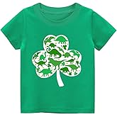 Sineeko Kids St.Patrick's Day Shirt for Boys Girls Clover T-Shirts Short Sleeve Irish Tees Lucky Shamrock Tops 2-7T