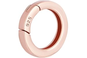 PH PandaHall 925 Sterling Silver Spring Gate Ring 16mm Spring Ring Round Necklace Clasps and Closures Rose Gold Bail Connecto