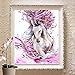 Kingshalor 5D Diamond Painting Art Pink Horse Full Drill DIY Cross Stitch Resin Rhinestone Embroidery Dotz Kits Diamond Art Craft for Adults Home Wall Decor 12x16 inches