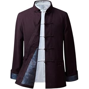 Tang Suit Chinese Kung Fu Jacket Clothing Men Chinese Clothing Hanfu Coat Tai Chi Martial Arts Long Sleeved