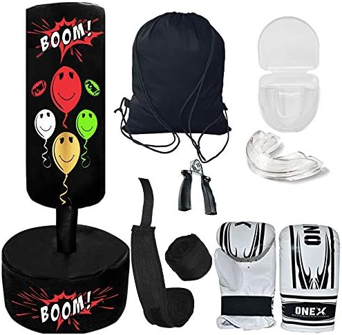 Kids Junior Children Beginner Training Free Standing Martial Arts Boxing punch Bag Set
