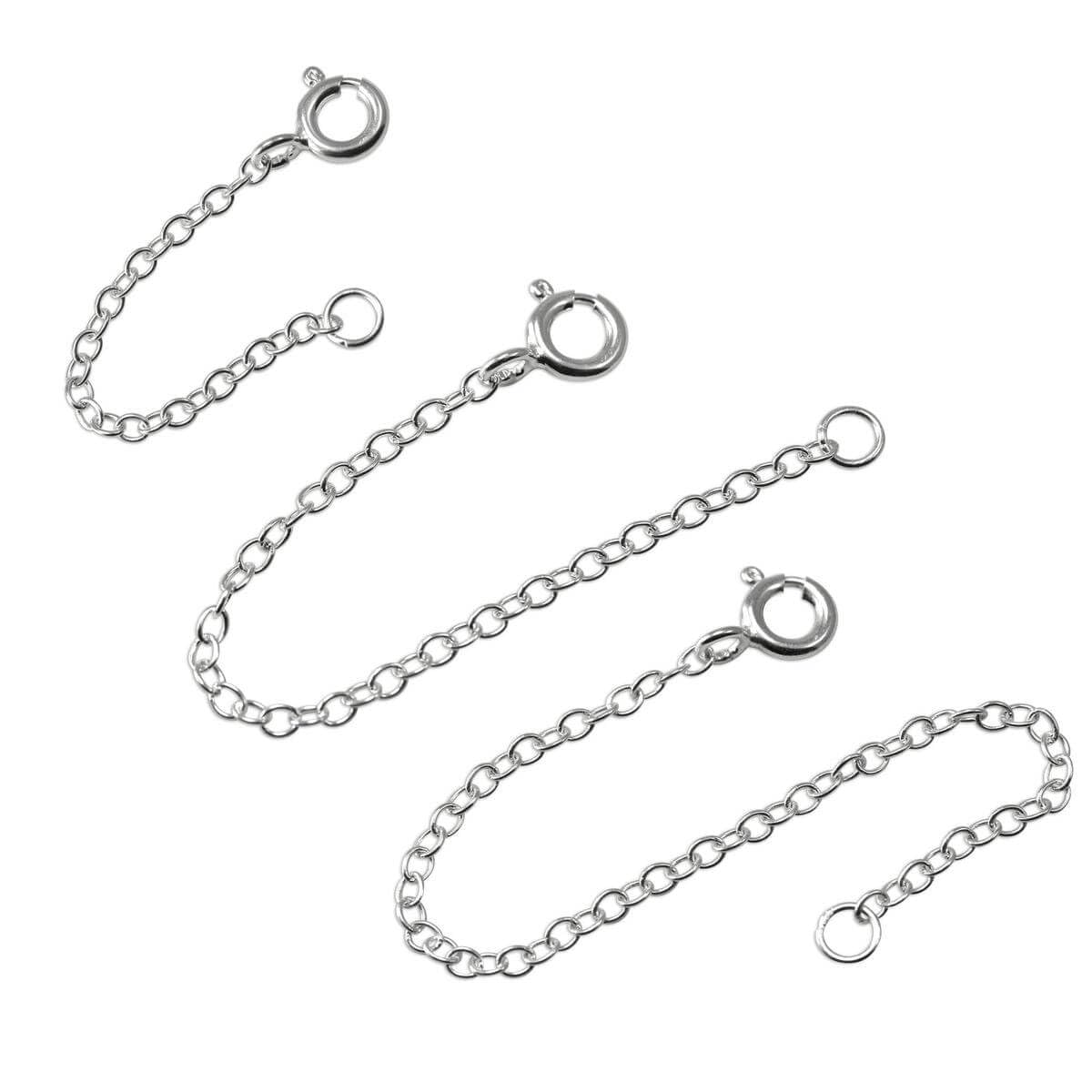 jewellerybox 3 Inch Sterling Silver Trace Chain Extender