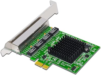 Knadgbft 4 Port Gigabit Ethernet PCI-E Network Card Realtek RJ45 LAN Adapter