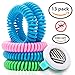 Deet-Free Mosquito Repellent Coil Bracelets for Kids/Adults, 13 Piece Economy Pack, Bonus Clip, Lasts 10 Days, Non-Toxic, Individually Wrapped, Swim-Friendly, Insect Bite Protection, Wrist/Ankle Band