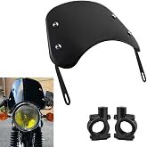 Kucehiup Motorcycle Windshield Wind Deflector Fit 5 to 7" Round Headlight