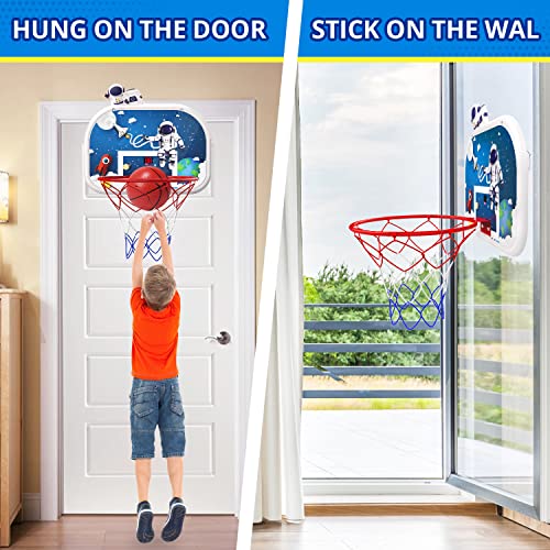 Eaglestone Pool Basketball Hoop with Electronic Scoreboard, Poolside Basketball Hoops Outdoor, Adjustable Height 3.7ft-7.0ft w/ 4 Balls, Water Basketball Game, Outside Toys for Boys and Girls