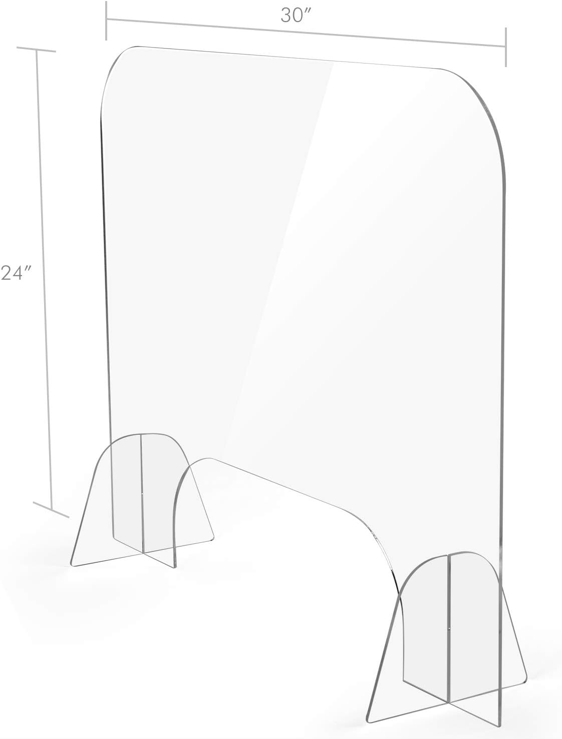 MACHINELINK Plexiglass Barrier for Counter 30x24 inch, Acrylic Plastic Shield Sneeze Guard for Desk, Plexiglass Shield for Office,Retail Store,School, Easy Assemble: Kitchen & Dining