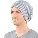 Mens Slouchy Long Beanie Knit Cap for Summer Winter Oversize (Gray)