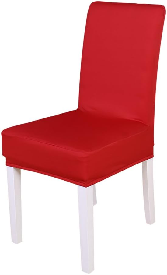 SINSSOWL Pack of 2PC Knit Polyester Spandex Stretch Dining Room Chair Slipcovers (red)