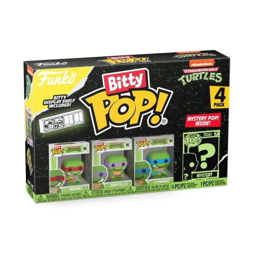 Funko Bitty POP! Teenage Mutant Ninja Turtles (TMNT) - Shredder, 4-Pack - 8-Bit Raphael, 8-Bit Donatello, 8-Bit Leonardo and A Surprise Mystery Mini Figure - 0.9 Inch (2.2 Cm) Collectable - Gift Idea
