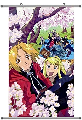 KINGS ZWA Wide Variety of Fullmetal Alchemist Anime Characters Wall Scroll Hanging Decor (Group Photo 7)