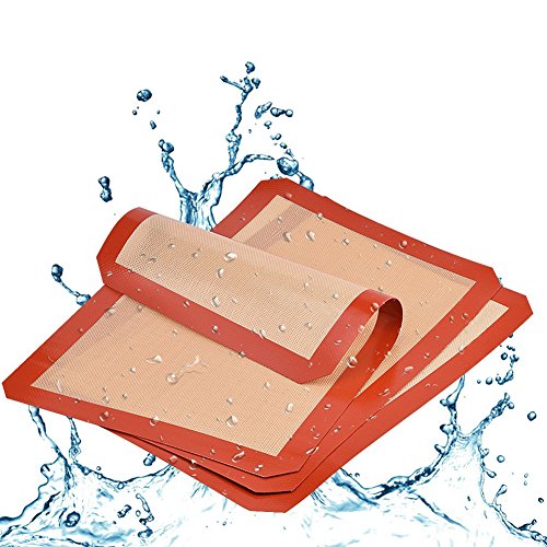 Silicone Baking Mat 3 Pack Silicone Mat for Baking Sheets Nonstick for Baking Sheet Cookie Bread -Macaron/Pastry/Cookie/Bun/Bread Making (16.5" x11.6”)