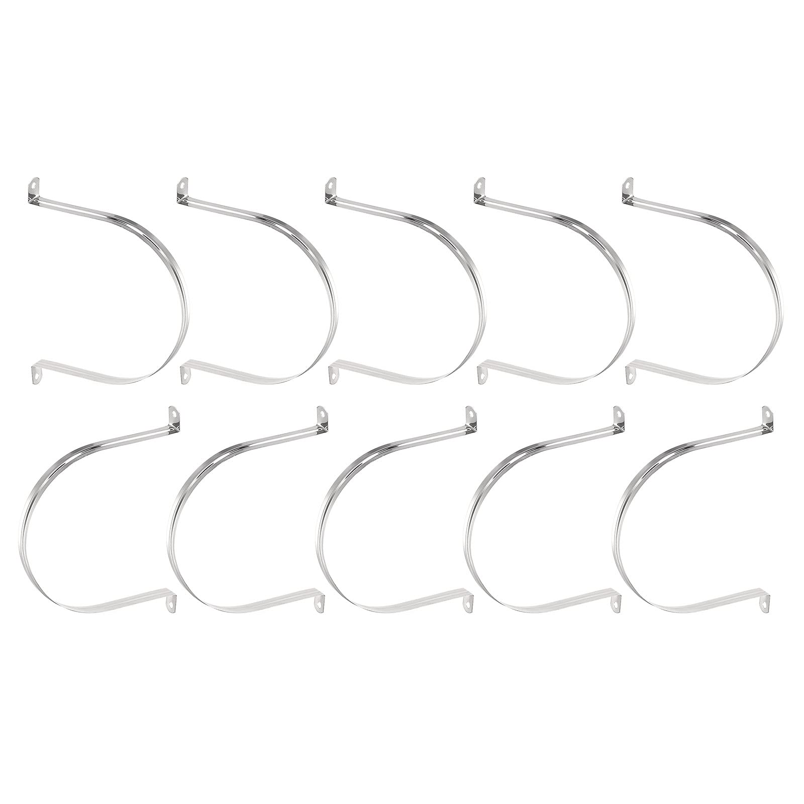 DTGN 18mm(W) Two Hole Strap - 12Pack - Good for Industrial 150mm Dia Pipe Fixing - 201 Stainless Steel Rigid Pipe Strap Clamp - Silver Tone