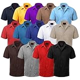 GUAYABERA MEN'S HABAND CUBAN WEDDING SHORT SLEEVE BUTTON-UP SHIRT