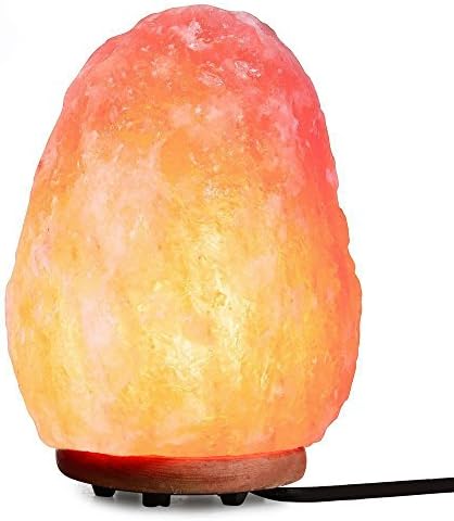 SMAGREHO Natural Himalayan Salt Lamp, Touch Dimmer Switch, Oak Base(7.5-11.5LBS)
