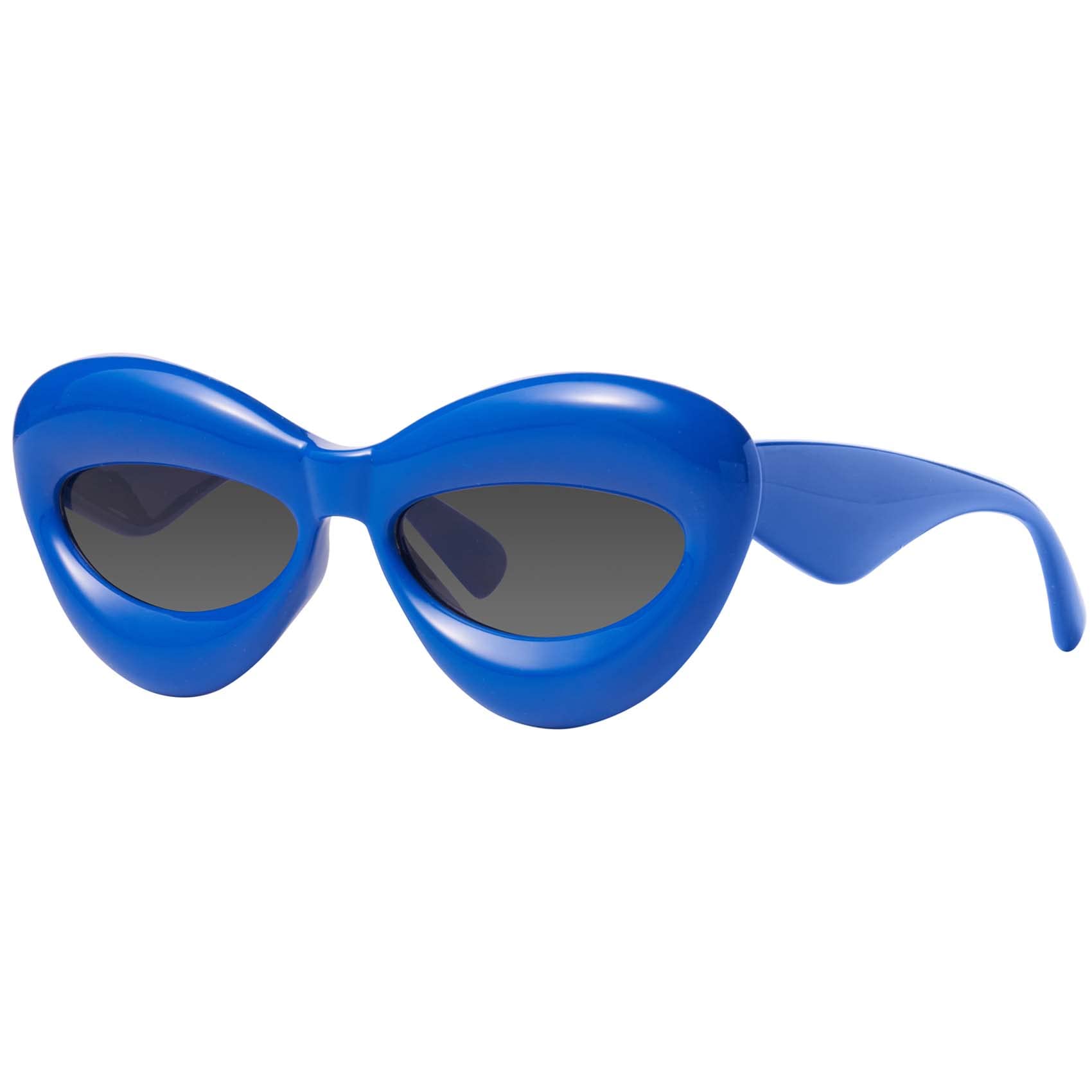 Photo 1 of mosanana Inflated Bubble Y2K Cat Eye Sunglasses for Women Trendy Cool Cute Funky Fashion Retro Vintage Blue Stylish 90s Aesthetic 2000s Ladies Chunky Sexy Lip Thick Frame Sun Glasses Shade Mia