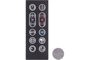 Qzanyee Life Remote Control for Dyson HP04 Pure Hot + Cool Purifying Heater Fan, Replacement Remote for Dyson Part No. 969897-02 / Part No. 969897-03 (Black with Magnetic)