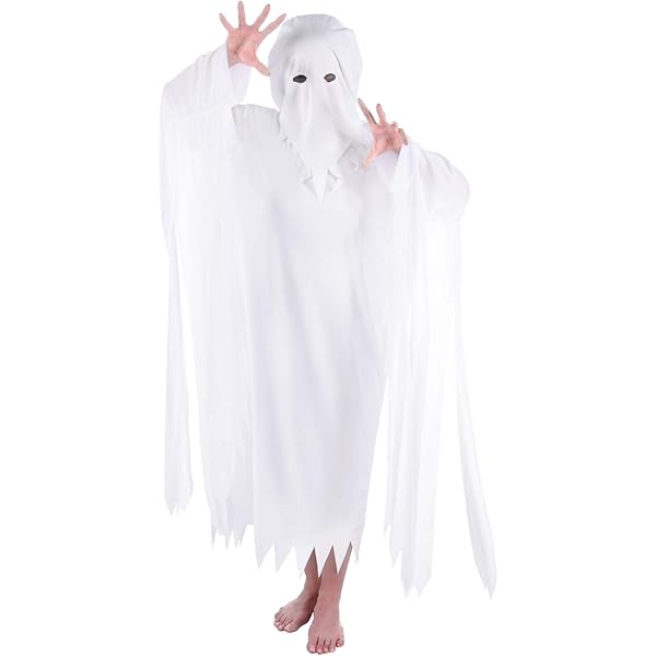 Beafaeur Déguisement Fantôme Halloween Femme Grande Taille, Costume Cape Blanche Fantôme à
