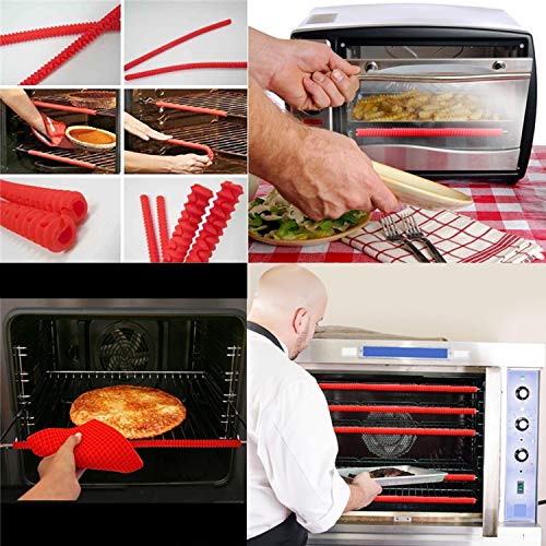 Oven Accessories,Oven Rack Guards 2PCS Food Grade Heat Resistant Anti-scalding Silicone Oven Rack Guards Shields Protectors for Home Dining Restaurant Red - Thumbnail 3