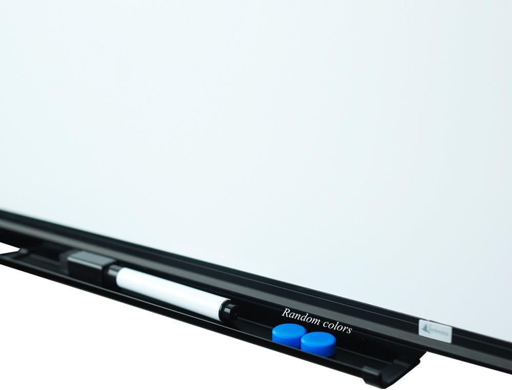 Lockways Magnetic Dry Erase Board - Magnetic Whiteboard/White Board 24 x 18 Inch, Black Aluminium Frame Magnetic Board for School, Home, Office : Office Products