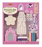 Melissa & Doug Decorate-Your-Own Wooden Princess Set Craft Kit - Doll, Treasure Box, and Mirror