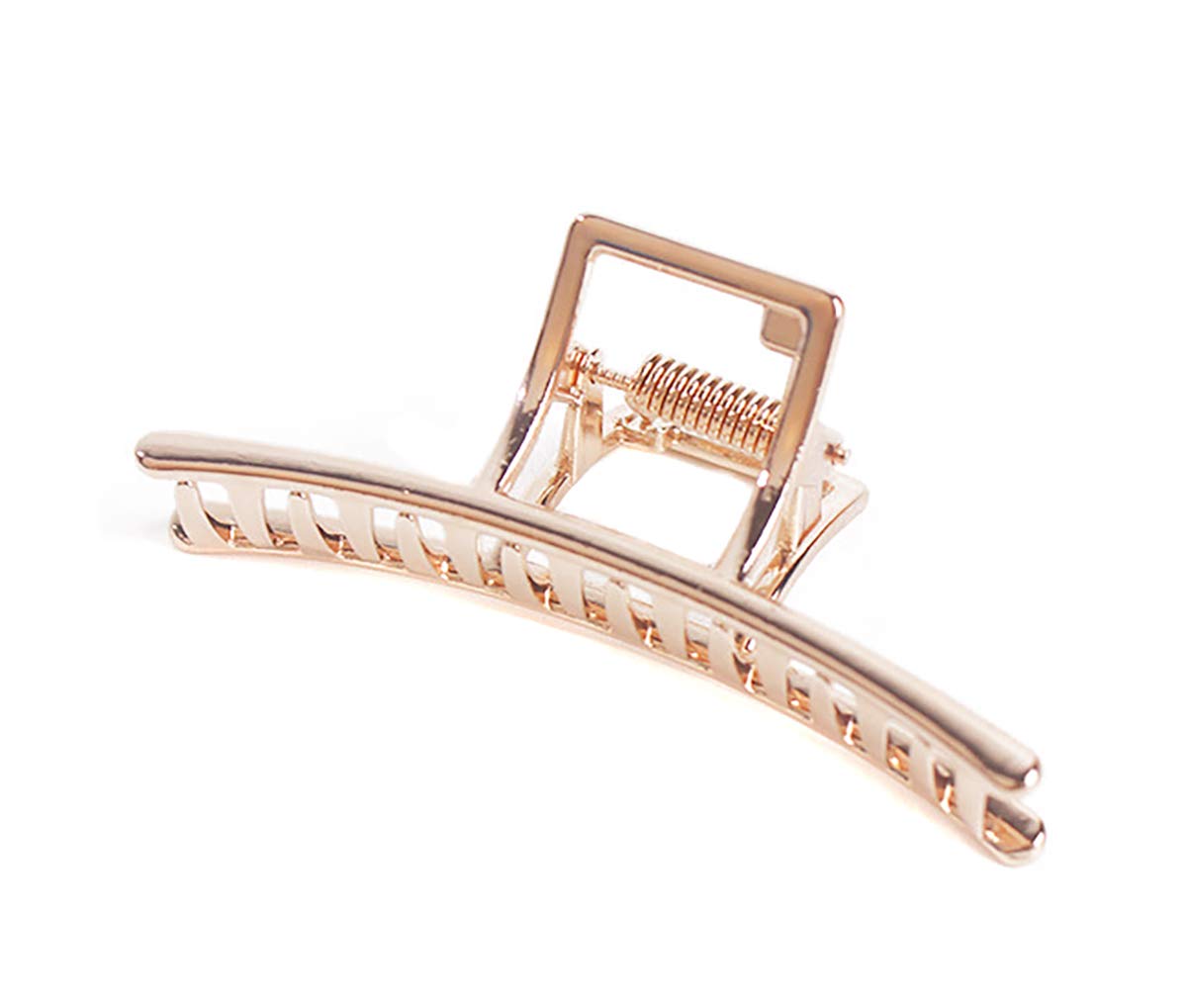 Fodattm Solid Color Vintage Simple Alloy Hair Jaw Clips Hair Clamp Large Adult Bath Shark Clip Ponytail Holder Hair Claw Hairpin Accessories for Girls Lady Women (Rose gold)