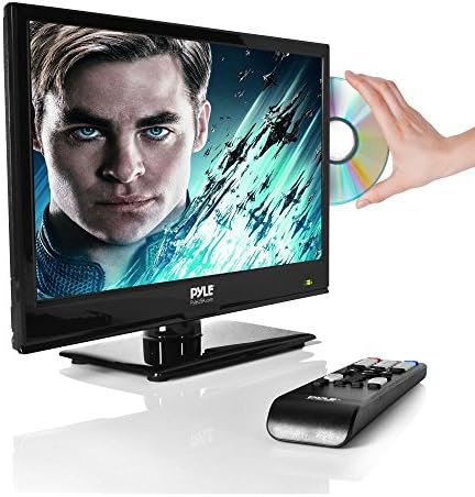 Upgraded 2018 Premium 15.6 Inch 1080p LED TV Monitor DVD Player, Hi-Resolution Widescreen Monitor, HDMI Cable RCA Headphone Input, Can Use For Mac PC, Built in Audio Speakers, Wall Mount USA TV Tuner