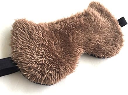 Furry Bear Sleep Mask Brown Bear Eye Mask Travel Mask Kids Sleep Mask.