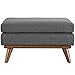 Modway Engage Mid-Century Modern Upholstered Fabric Ottoman in Gray